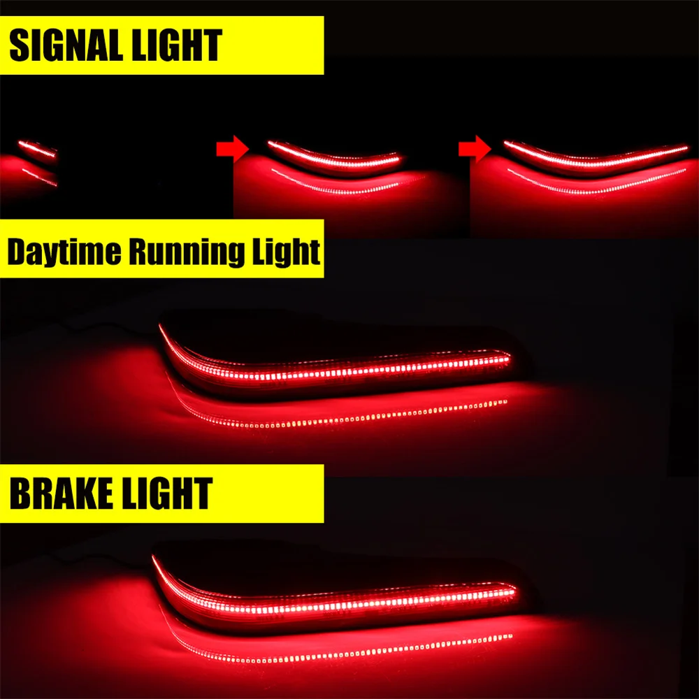3-in-1 الأحمر LED مانع صدمات خلفي للسيارة الزاوية خطوة الوسادة الذيل ضوء الفرامل ث/مجموعة أضواء الإشارة بدوره متتابعة لتويوتا تندرا 2007-2013 #4