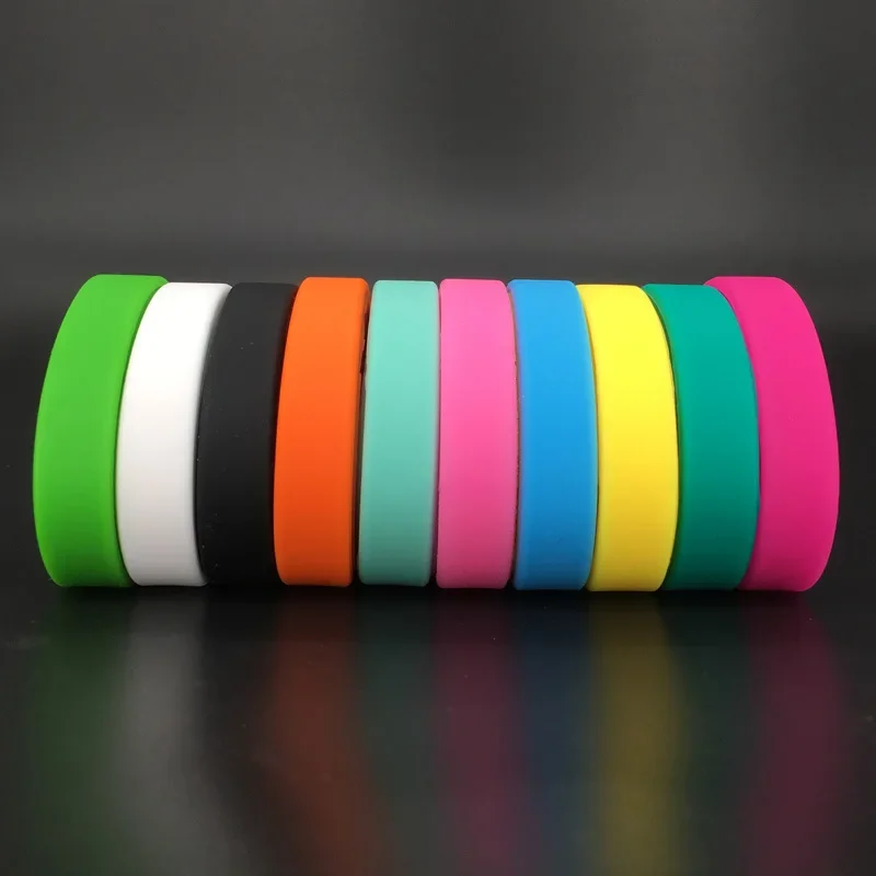 100pcs Silicone Bracelets  Rubber Wristband for Women Men Teens Party Favor Supplies Birthday  Wedding Festival