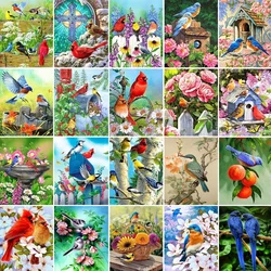 Diamond Painting Flower Bird 5D DIY AB Drill Round Diamond Embroidery Cross Stitch Kit Rhinestone Mosaic Art Home Decor