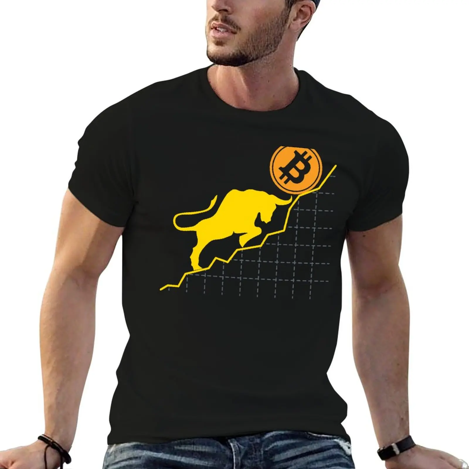 Bitcoin Trader Crypto Asset Trader Bull Trend Art T-Shirt Anti-Wrinkle Short Sleeve T-Shirt