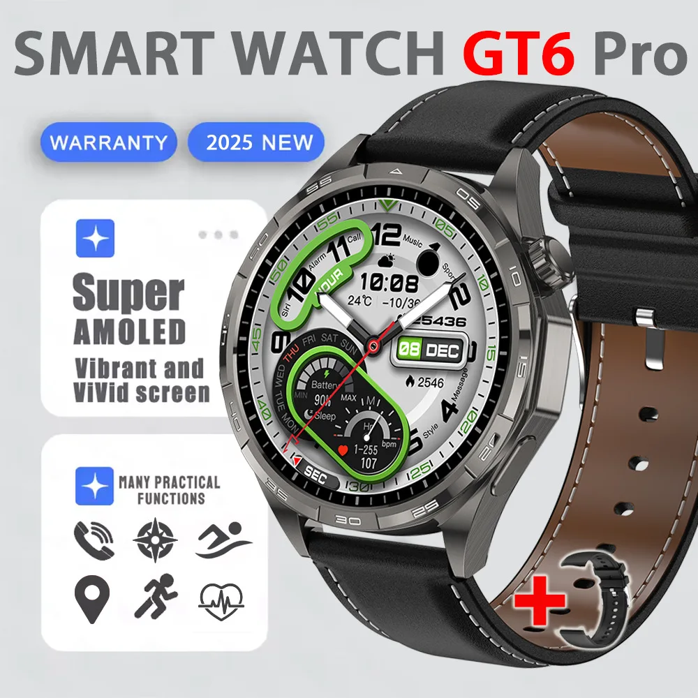 Reloj Inteligente Watch6pro con Pantalla IPS HD de 1.5 Pulgadas, GPS, Seguimiento de Movimiento, Lámpara de Noche, Llamadas por Bluetooth, Altímetro, Presión, Monitor de Salud con Dynamic Island
