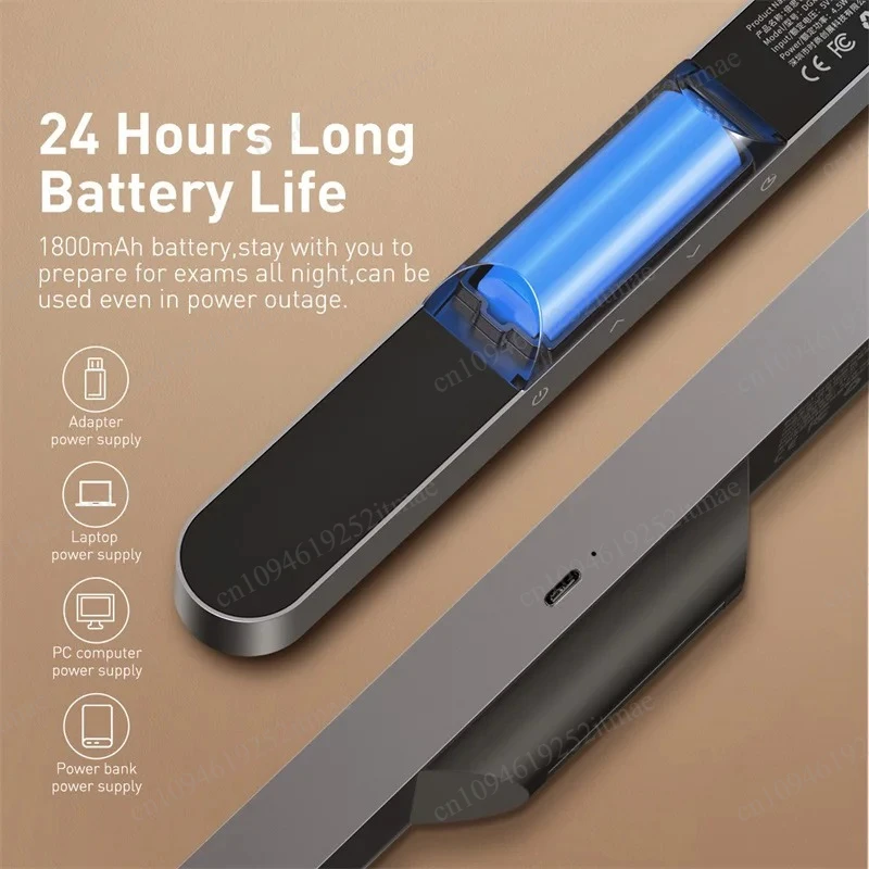 Magnetic Rechargeable LED Desk Lamp 80°Rotatable Stepless Dimming Detachable Night Light