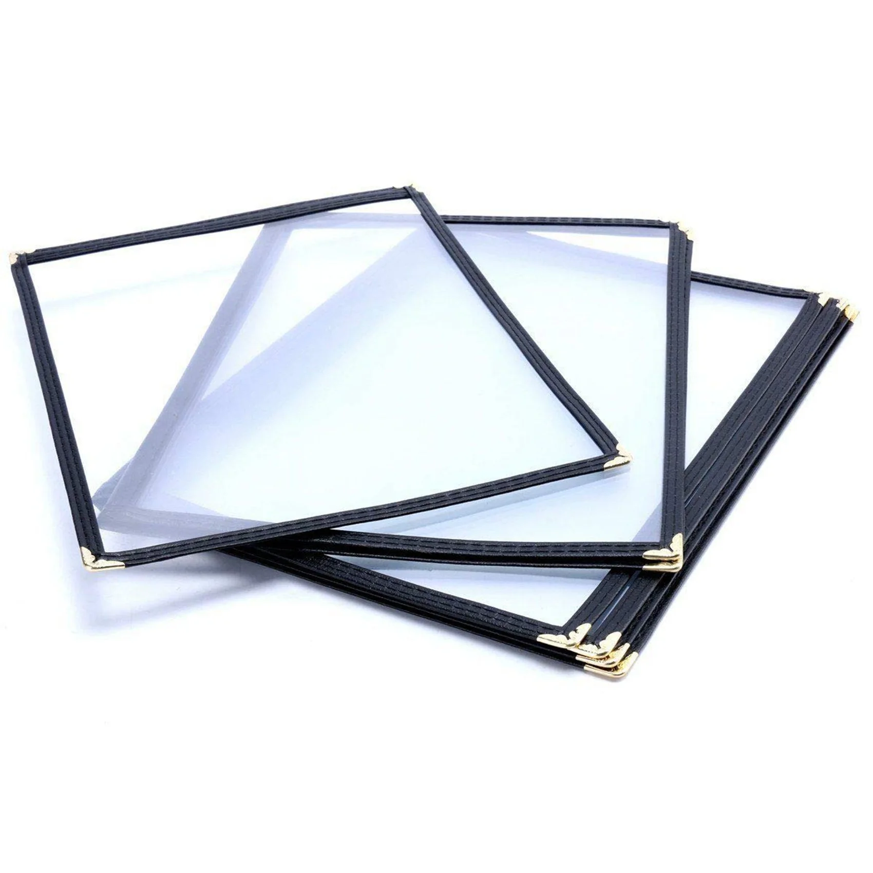 AS94-20 Pack Of Menu Covers - Single Page, 2 View, Fits 8.5 X 11 Inch Paper - Restaurant Menu Covers