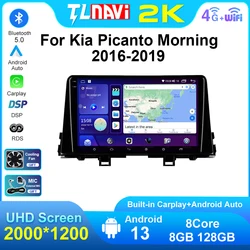 For Kia Picanto Morning 2016 2017 2018 2019 Car Radio Wireless Carplay Android Auto GPS Navigation Multimedia Video Player BT