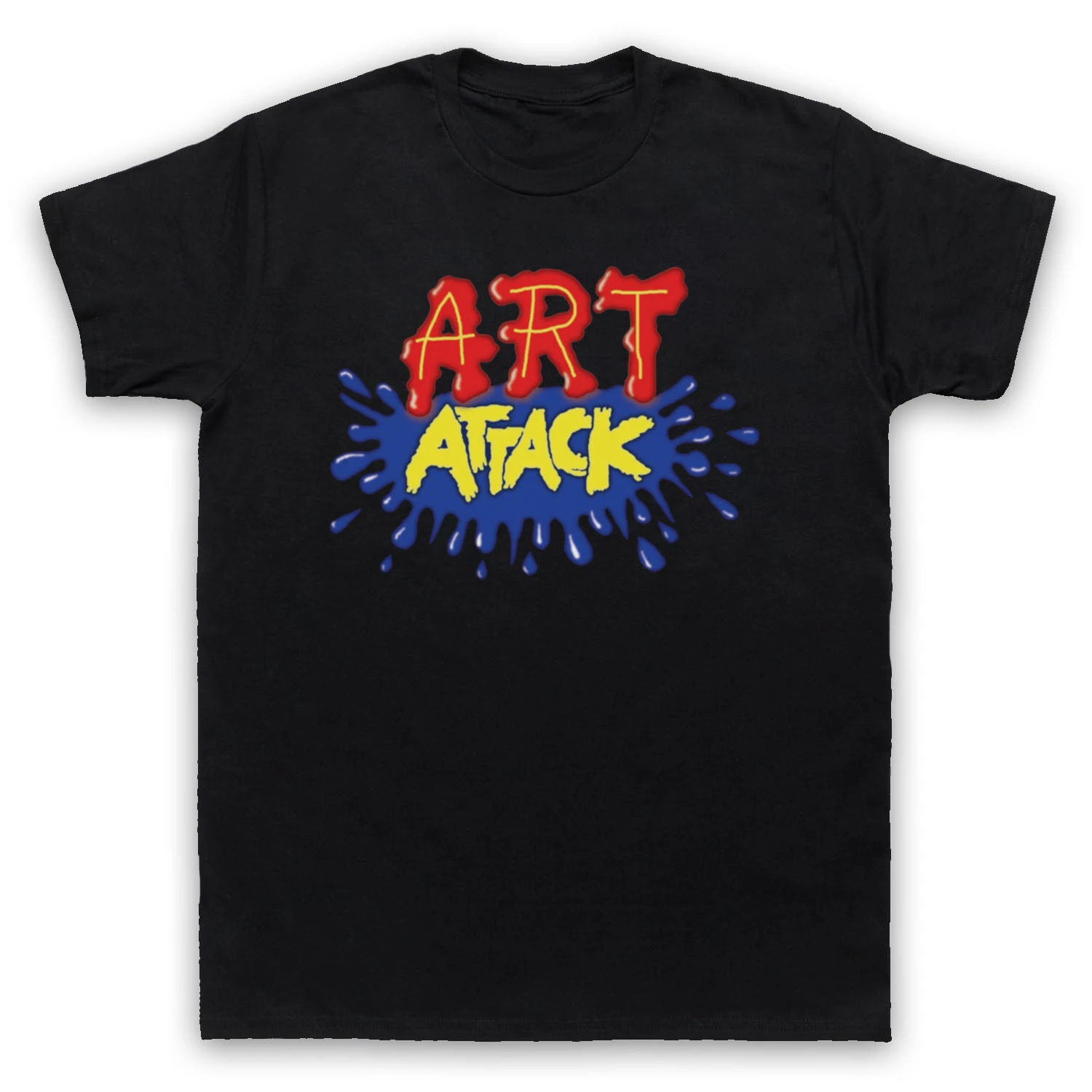 2026  New Arrival Men Women Graffiti Paint Splatter Text Art Print T-shirt Casual Loose Short Sleeve Street Cotton Tee