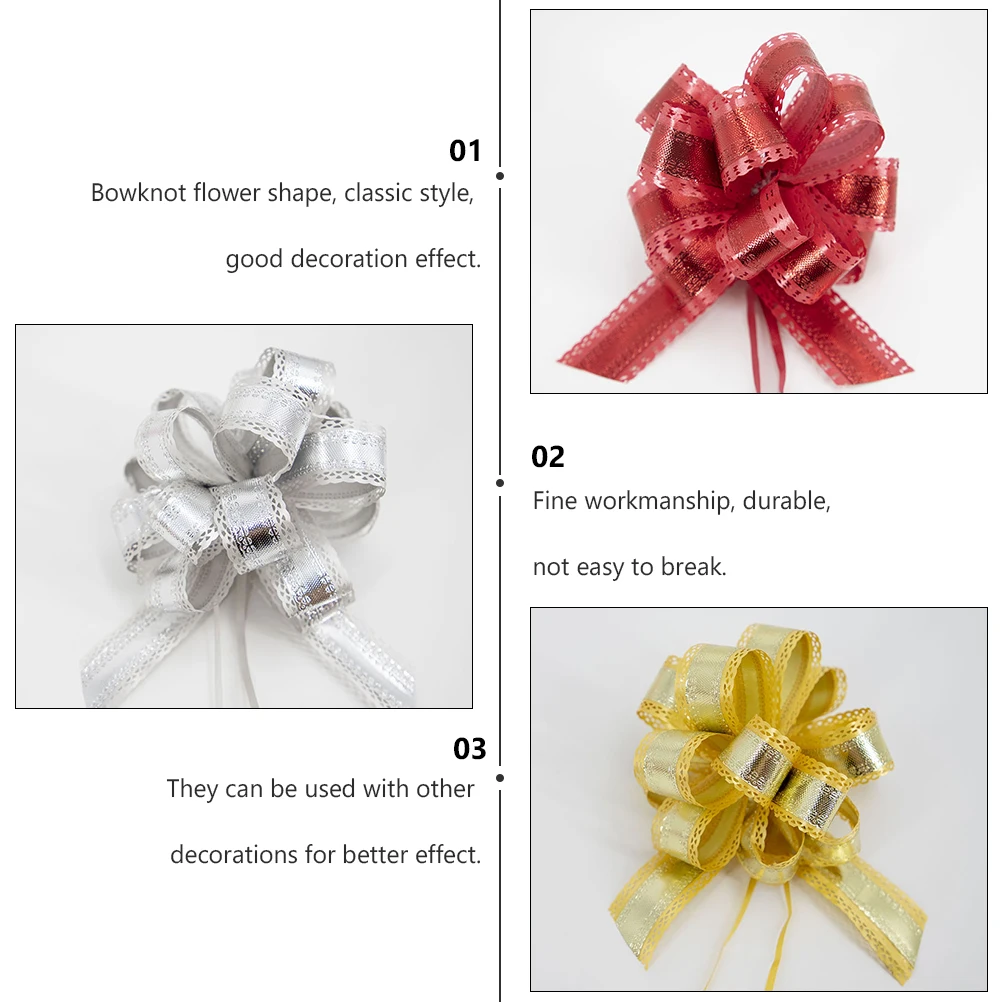 5 قطع على شكل أقواس لحفلات الزفاف وأعياد الميلاد صندوق تزيين على شكل زهرة هدية عيد ميلاد سحب على شكل زهرة هدية قوس سحب #6