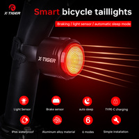 X-TIGER Bike Rear Light High Brightness Smart Brake Sensing Light IPX6 Waterproof LED Charging Taillight MTB Bike Accessories