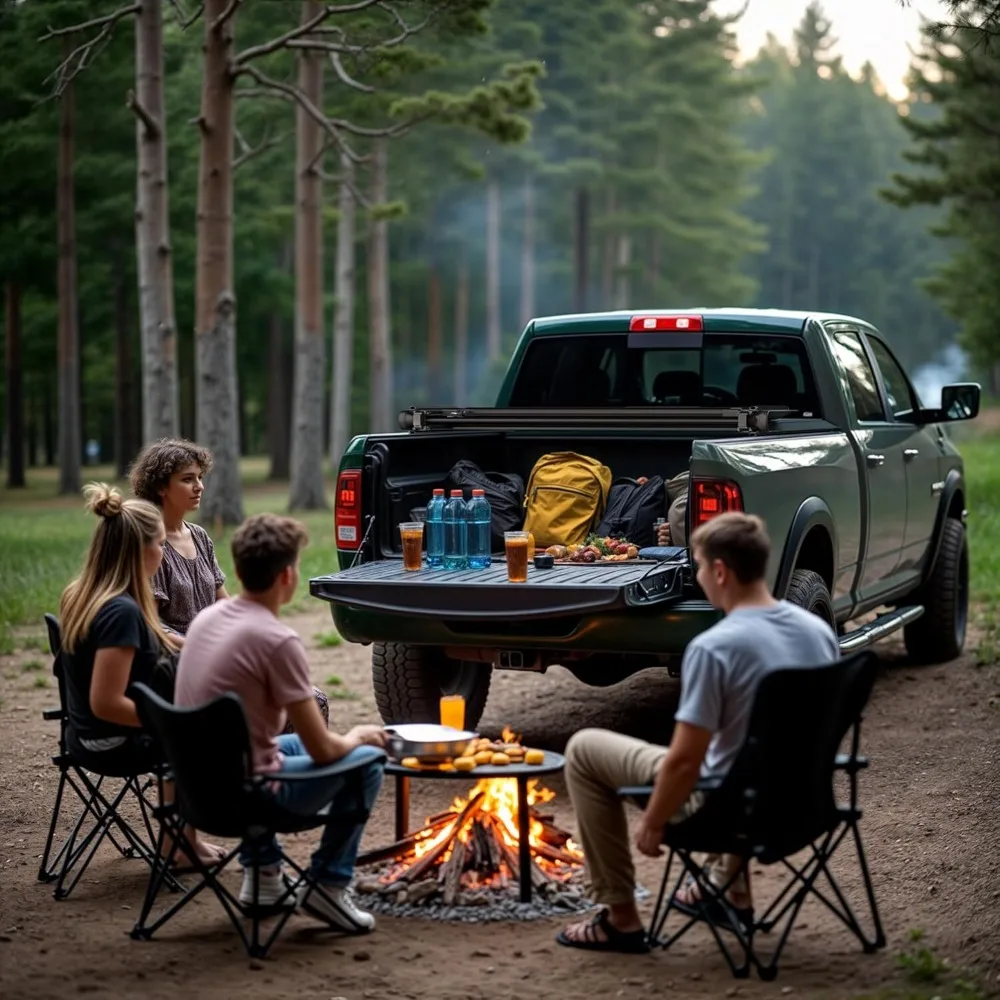 

Truck Tonneau Cover For 2024-2026 Toyota Tacoma 5 FT Bed Tri-FOLD Soft On Top