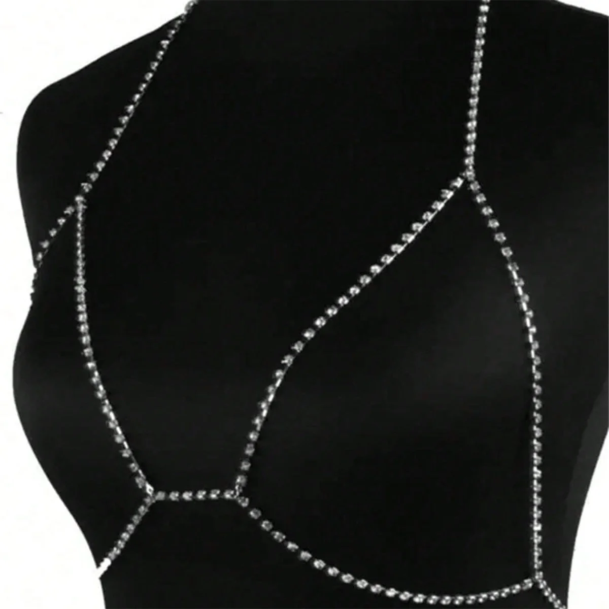 الشاطئ مثير الصدرية سلسلة المرأة الجوف حجر الراين الصدر سلسلة حفلة فاخرة تألق كريستال بيكيني الجسم سلسلة مجوهرات اكسسوارات
