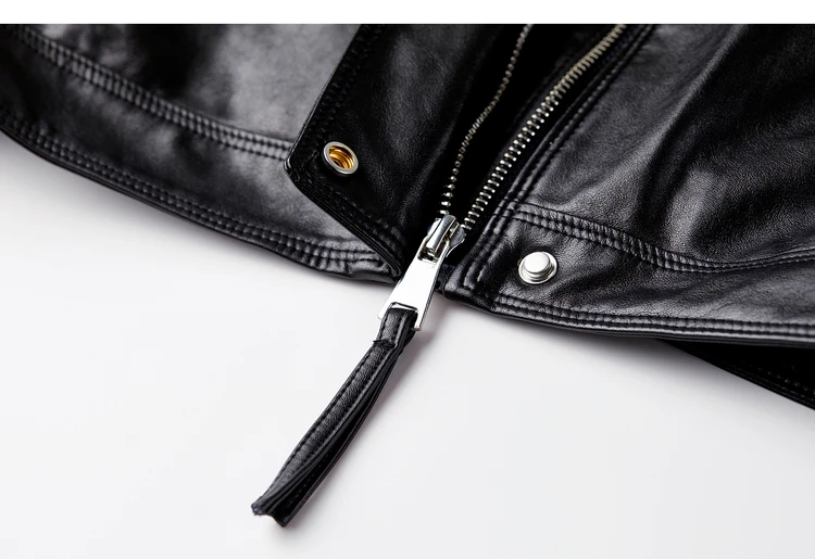 SENTUBILA Damen Kunstlederjacken 2026 Herbst Neue Einfarbige Reißverschluss-Stehkragenjacke Lässiger Einfacher Langarmmantel W53GA3325 – Detail 25