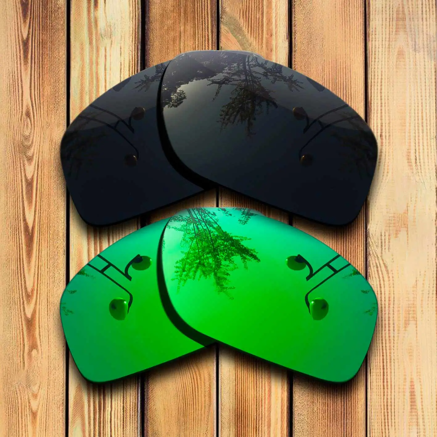 

100% Precisely Cut Polarized Replacement Lenses for Valve Sunglasses Solid Black& Green Combine Options