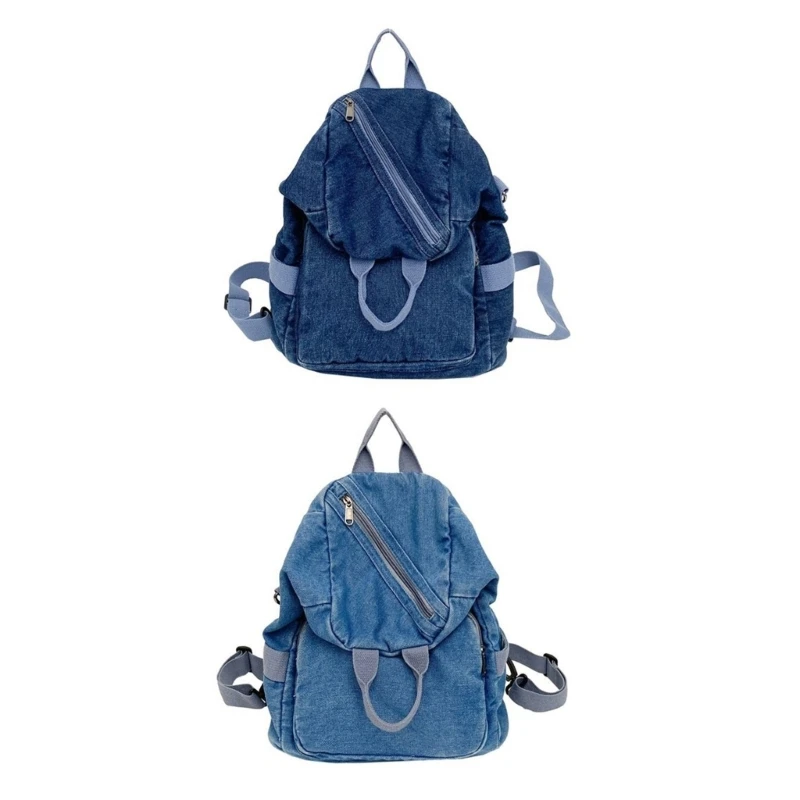 

Modern Denims Backpack for Women Men School Bag Zippered Crossbody Shoulder Bag