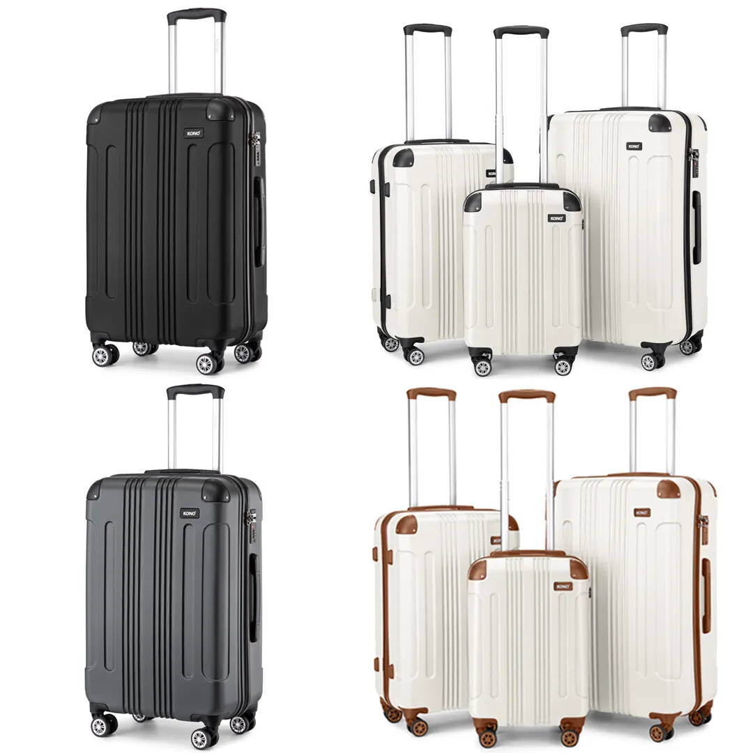 Kono 20/24/28Inch ABS+PC Hard Shell Suitcase 4 Wheels Travel Cabin Luggage