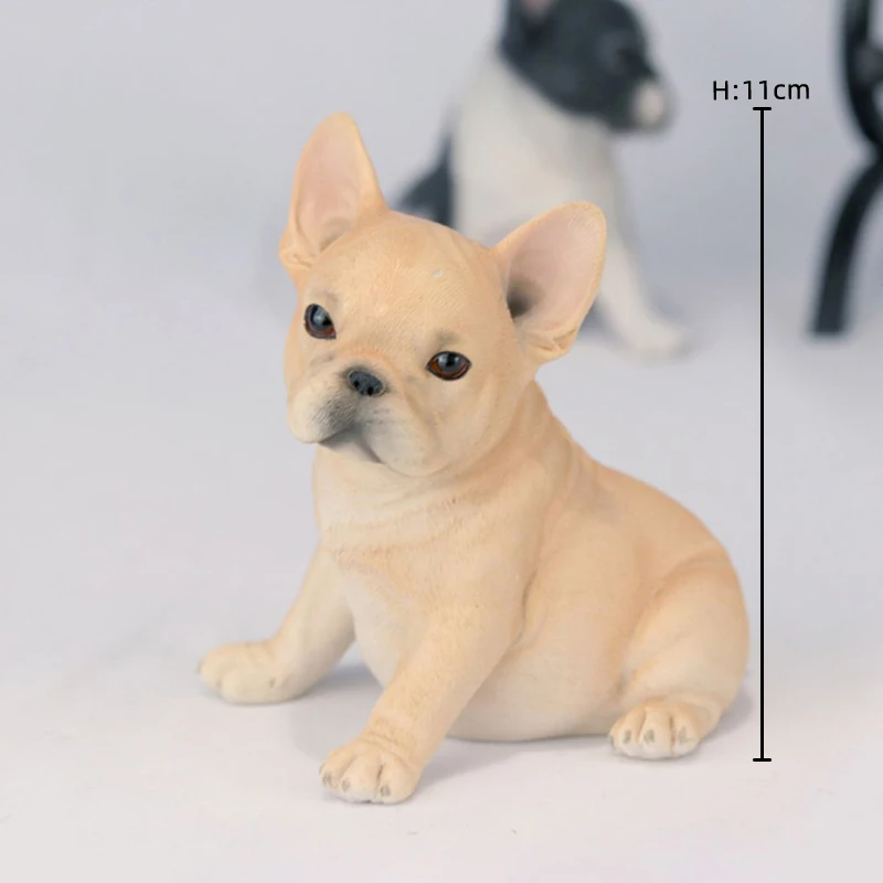 JXK 1/6 escala simulación de resina Bulldog Francés lindo Animal mascota perro modelo para figuras de acción de 12 pulgadas decoración de soldado