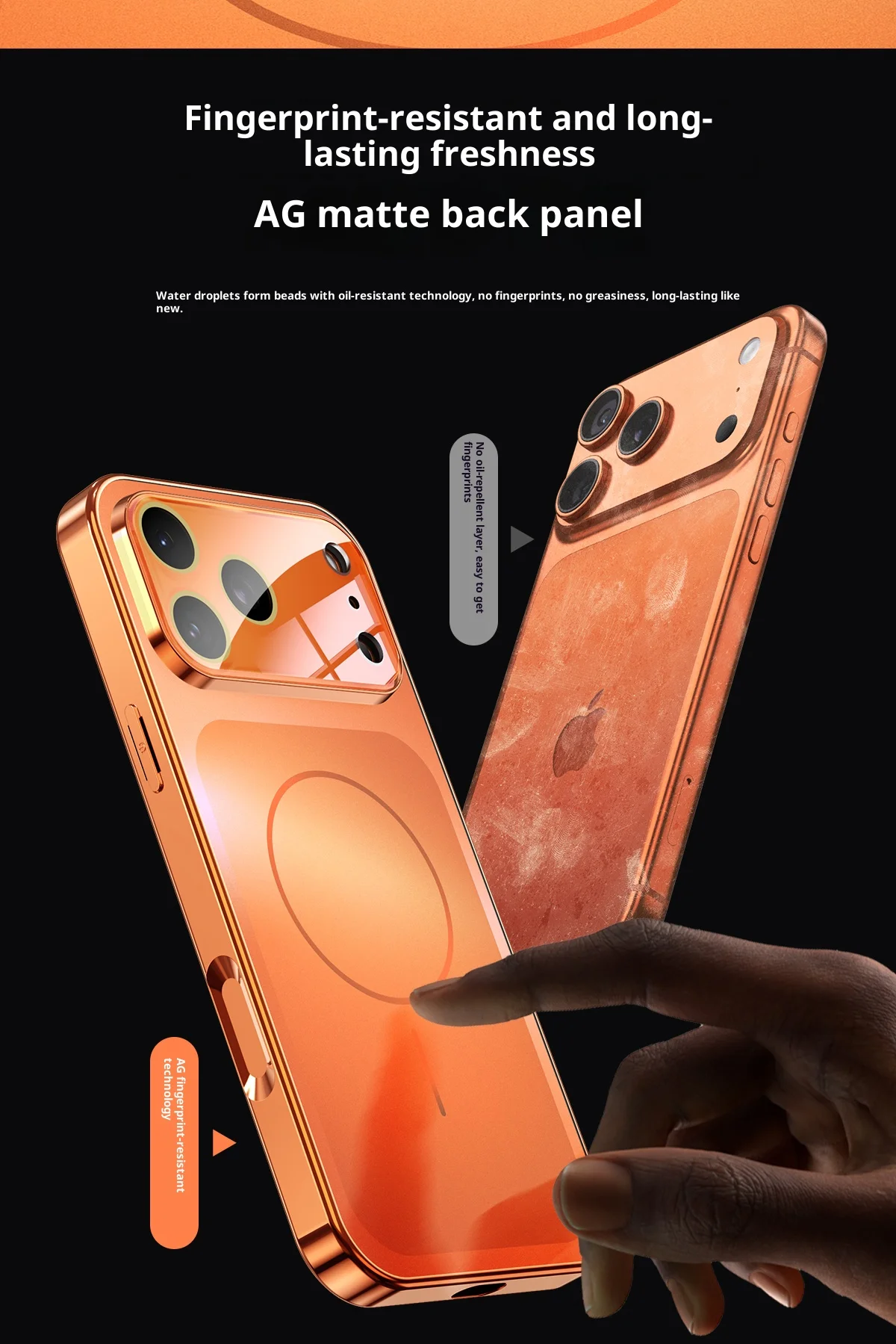 

Luxurious large-frame glass lens protection case for iPhone 17, 16, 15, 14, 13 Pro Max - magnetic PC matte hard shell phone case