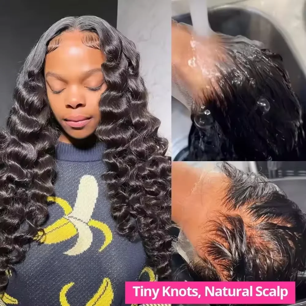 Loose Wave wig 13x6 hd Lace Front Human Hair Wig 30 40 Inches Brazilian Water Deep Wave Wigs For Women 13x4 HD Lace Frontal Wig image 3