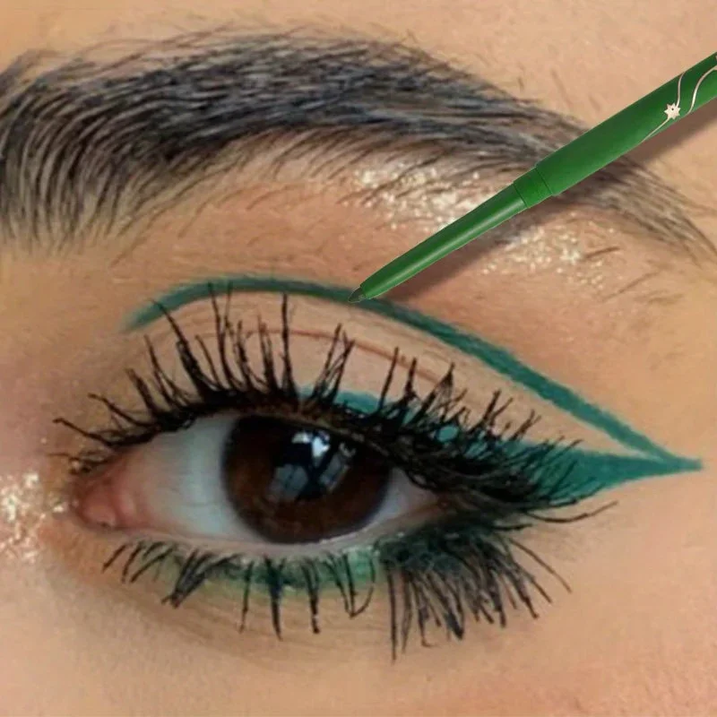 Zielony eyeliner w żelu wodoodporny kremowy matowy eyeliner długotrwały blaknący makijaż matowy leżący jedwabnik eyeliner