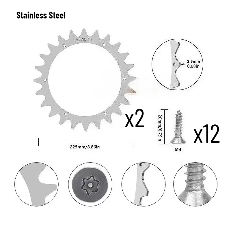 1 Set Robotic Lawnmower Spikes for Worx Landroid S/M/L Robot Lawnmower Wheel Spikes 205mm/225mm