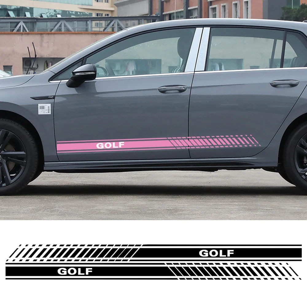 

2 шт. наклейка на боковую юбку двери автомобиля для Volkswagen VW Golf 4 5 6 7 R400 TCR MK2 MK4 MK5 MK6 MK7 автоаксессуары