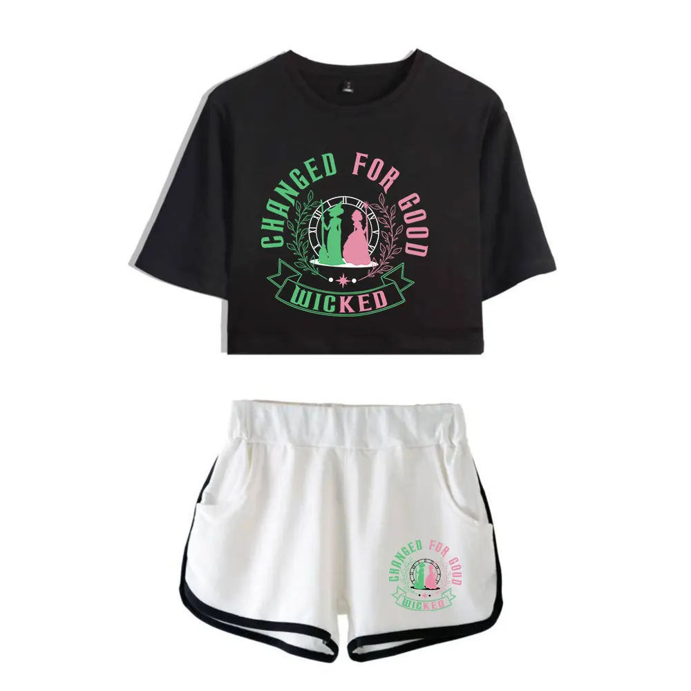 Wicked Changed For Good Vintage 90s logo Merch Tops Two Piece Set Shorts+Lovely TShirt Harajuku Streetwear