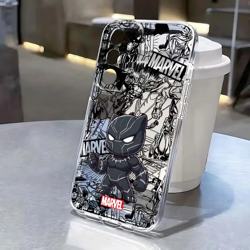 

Marvel Spiderman Thor Art Phone Case For Samsung Galaxy S25 S24 S23 S22 S21 S20 Edge Plus Ultra FE 5G Transparent Cover