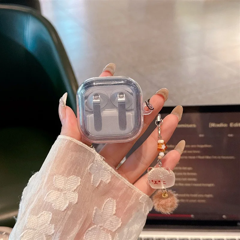 For Samsung Galaxy buds4/Galaxy buds4 pro/Buds2 PRO/Buds Live/Buds pro/Buds FE/Buds Core Cute Clear TPU Shell With Keyring view 5