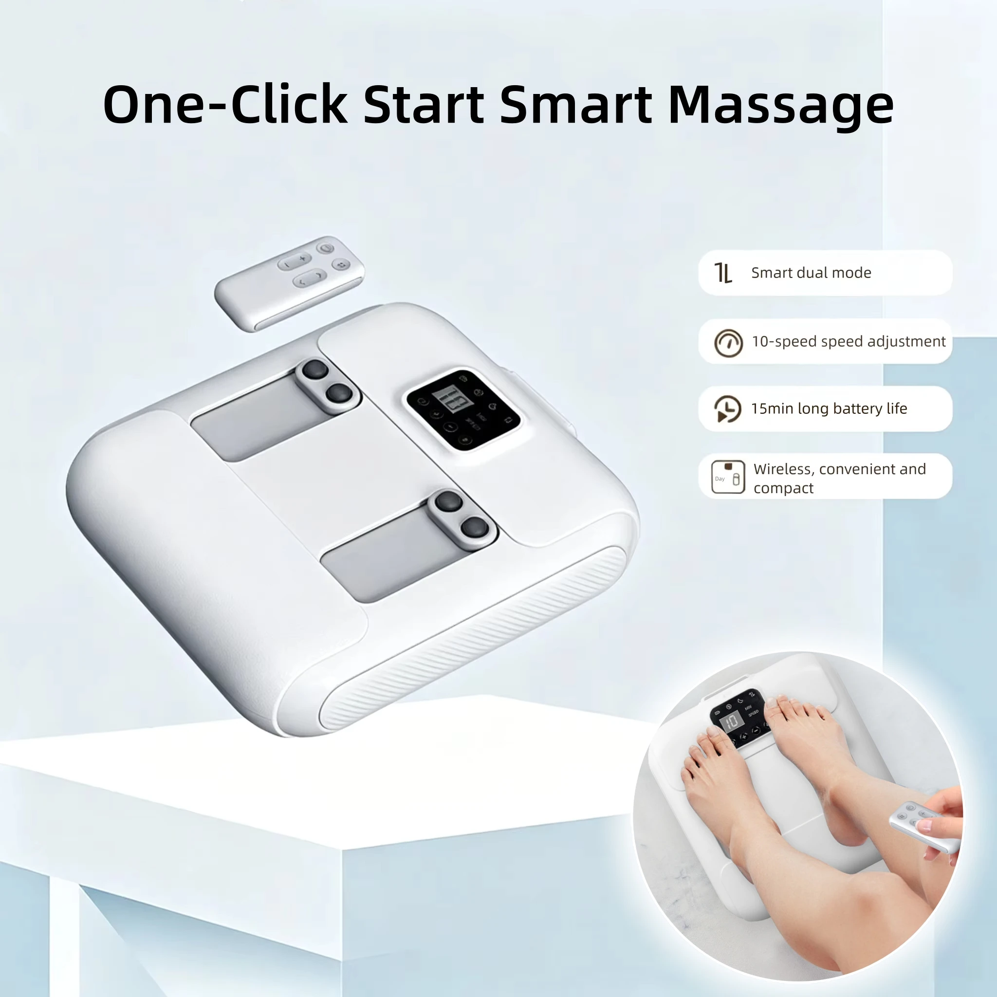Wireless Foot Massager with Remote Control Upgrade Automatic Foot Massage with Percussion and Foot Soothing Fatigue Relief Gift