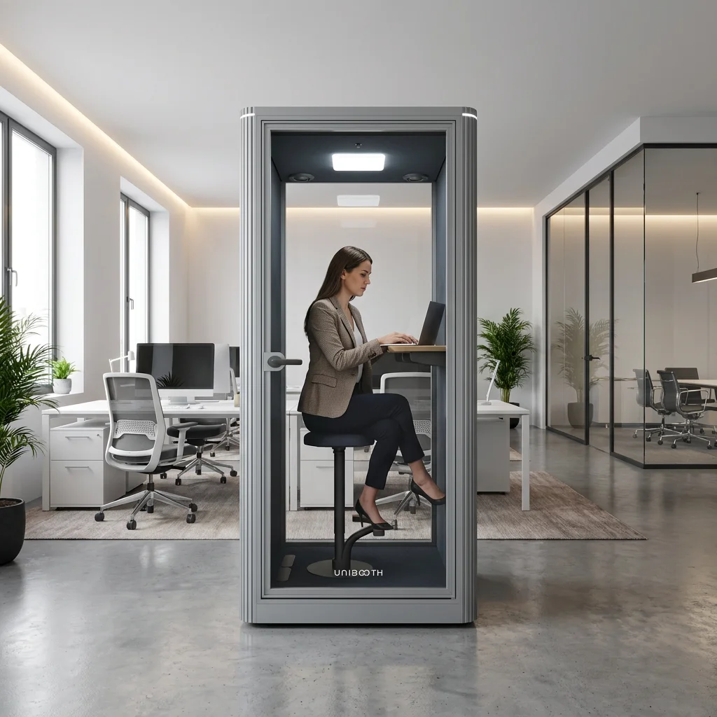 Portable Acoustic Phone Booth Soundproof Office Pod Private Work Space For Single Person Silent Room Recording Vocal Booth