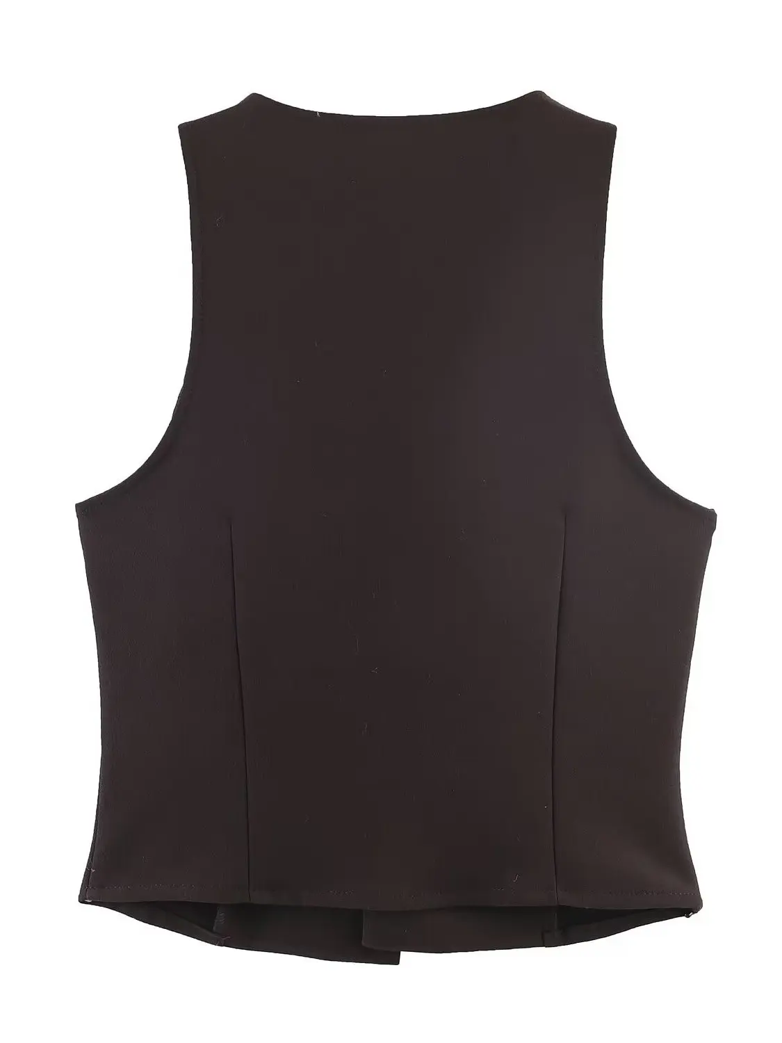 Sweet Fashionable Sleeveless V-Neck Color Block Buckle Decorated Vest Tank Top Women's 2026 Spring Summer New Arrival