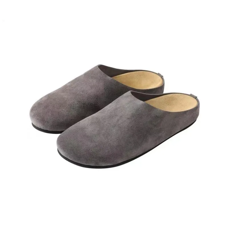 Luxury Brand Flat Half Slipper women\'s Covered Toe Suede Flat Mule Slide primavera e autunno Leisure Holiday Beach Walking Shoes