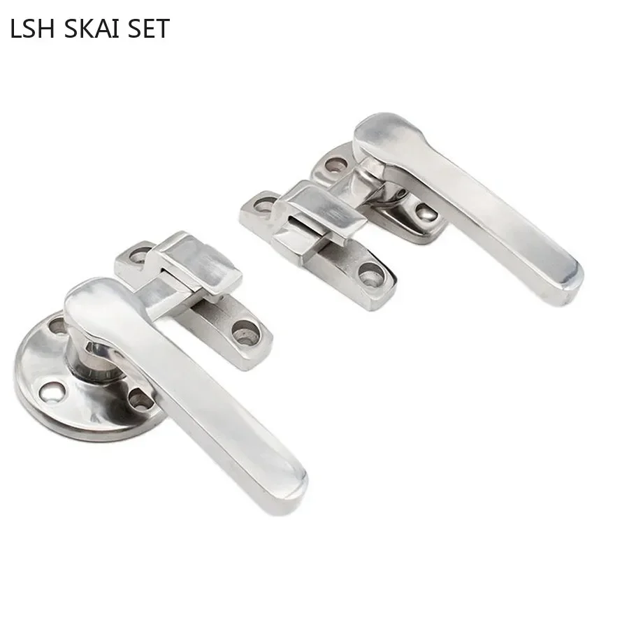 1pc 304 Stainless Steel Heavy Duty Door Handles Inside and Outside Double Open Rotary Handle Oven Freezer Cabinet Hardware