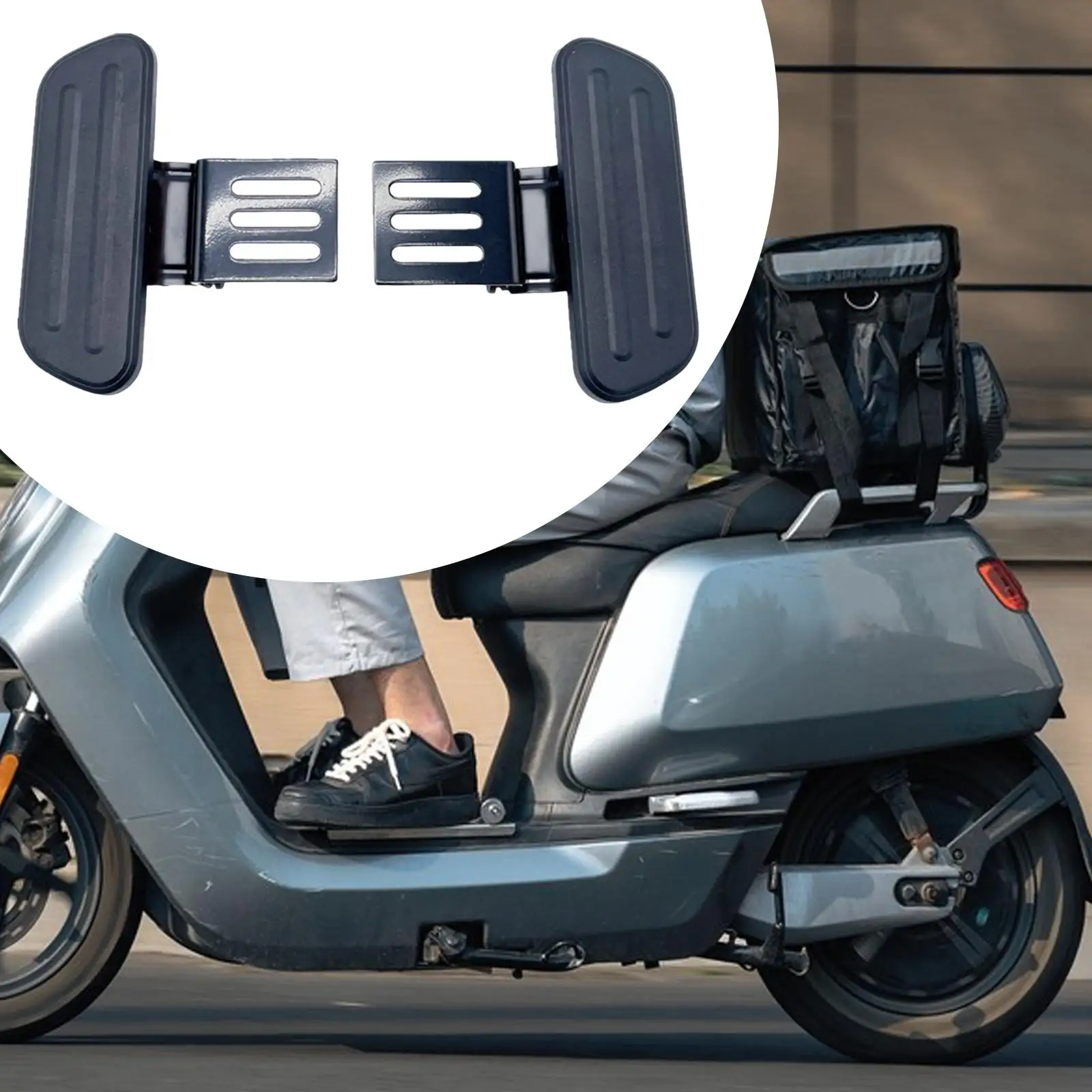 

Electric Bike Front Footrest Pedals, Sturdy Metal Motorcycle Foot Pegs Repair