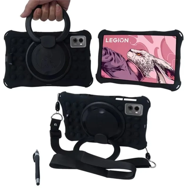 لينة سيليكون شل الاطفال الحال بالنسبة لينوفو Y700 2025 TB-321FU Legion Y700 Gen 2 TB-320FU 2023 حافظة 360 الدورية حامل غطاء