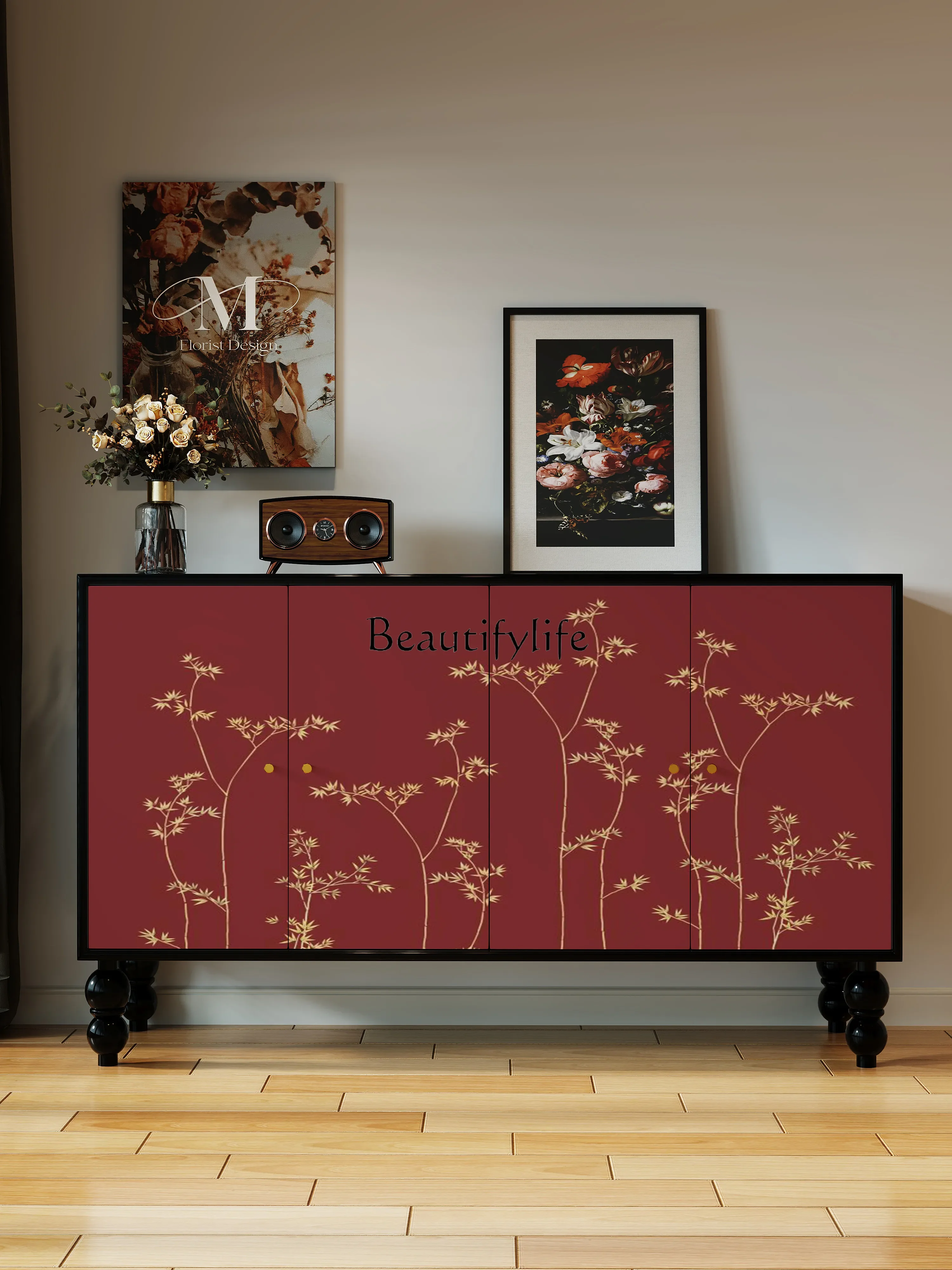 

ls 27 French medieval multi-functional shoe cabinet living room solid wood meal storage cabinet