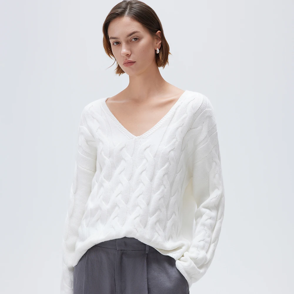 سترة نسائية للخريف والشتاء بأكمام طويلة ورقبة على شكل حرف v قميص متماسك بلوفرات كورية غير رسمية قميص بقصة ضيقة سترة للنساء #5