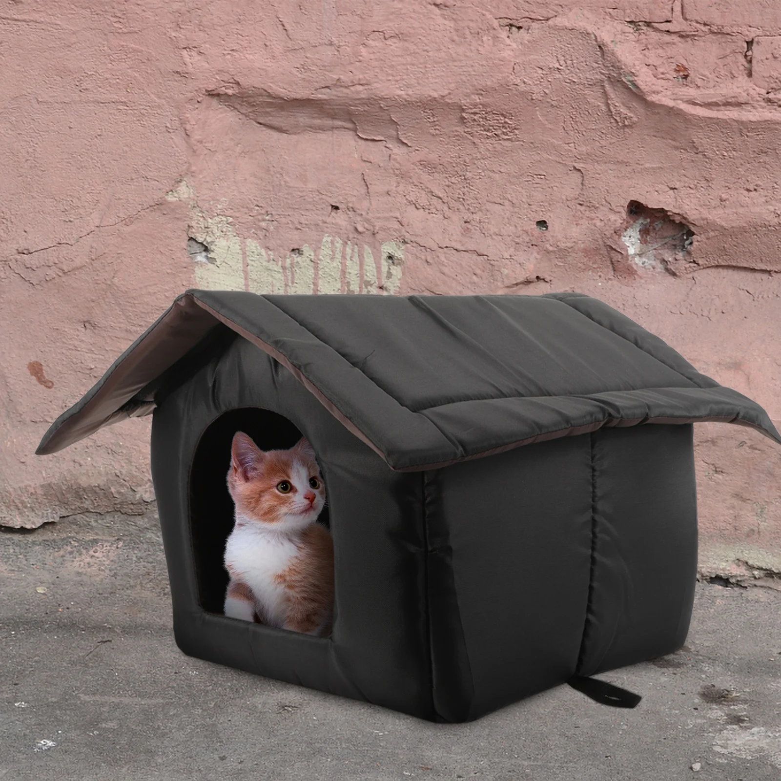 

Outdoor Dog House Pet Bed Multipurpose Shelter for Cat outside Weatherproof Winter Black Houses Cats