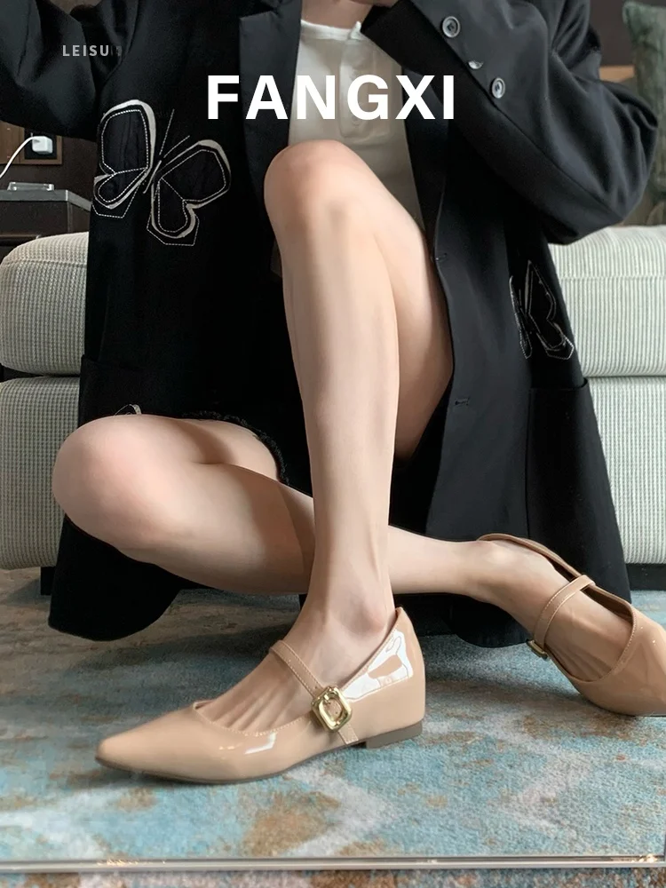 flat-bottom-mary-janes-women's-shoes-spring-autumn-pointed-toe-hidden-height-casual-fashion-shallow-mouth-glue-stick-rubber-sole