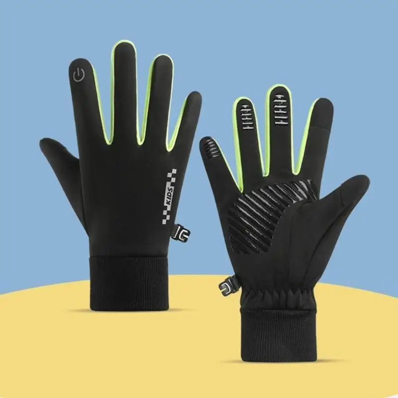 K8GF 겨울 아동용 장갑, 봉제 안감, 방풍 및 내한성 터치 스크린 장갑 사이클링 야외 미끄럼 방지