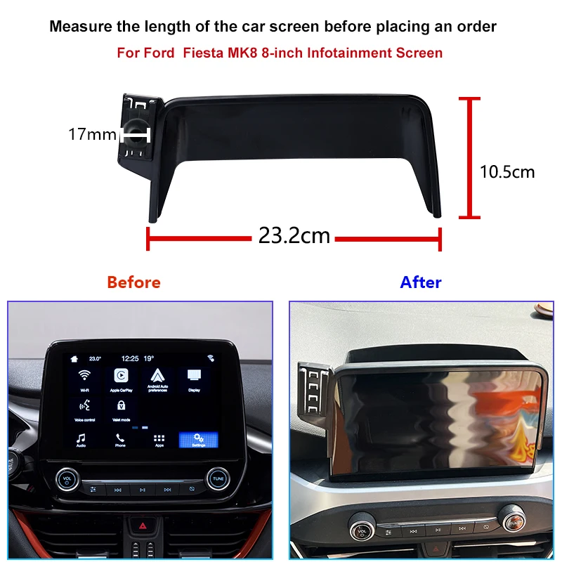 Dedicated Car Phone Holder For Ford Fiesta MK8 8-inch Screen Fixed Navigation Bracket Support Smartphones Wireless Charging