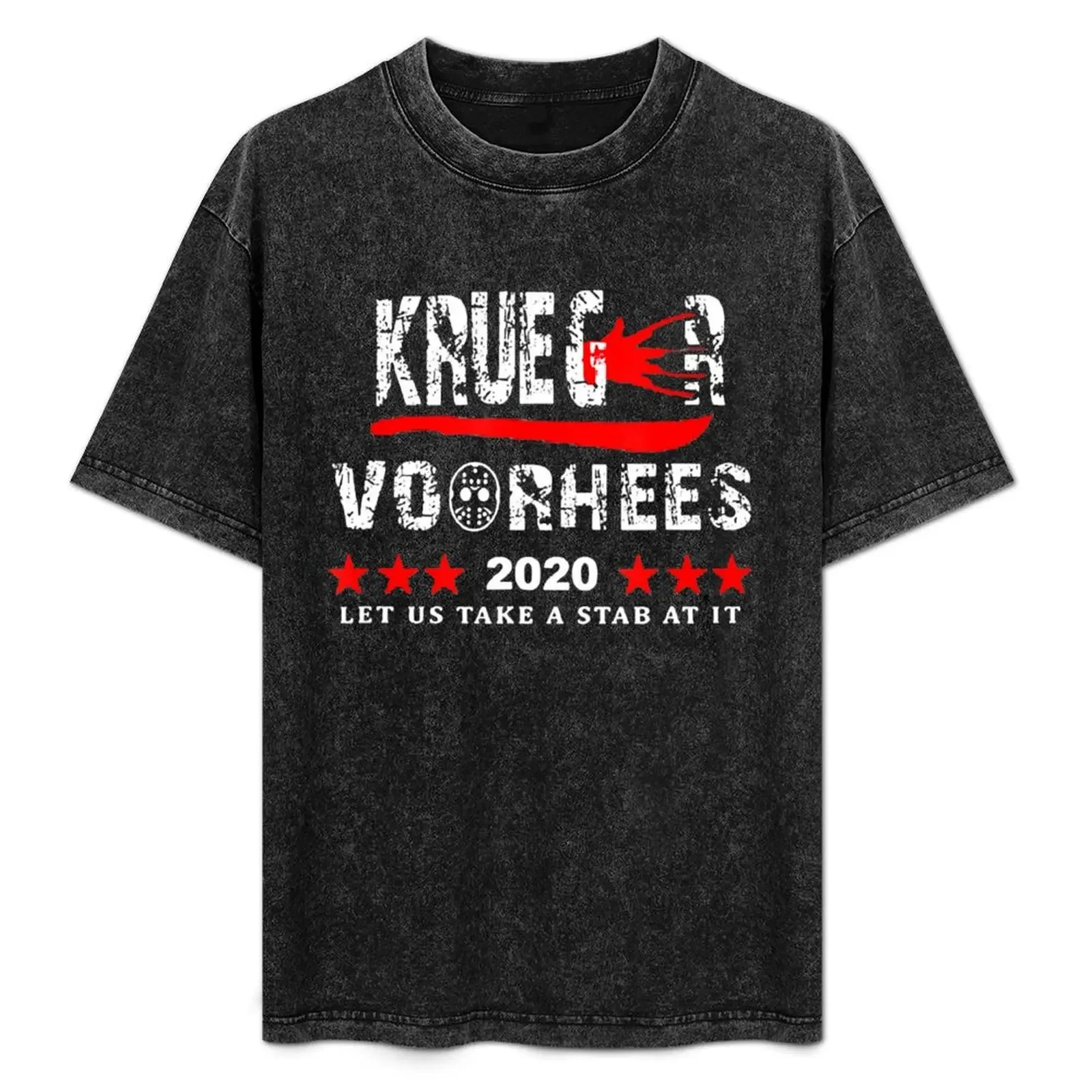 

Krueger Voorhees 2020 Let US Take A Stab At It T-Shirt Minimalist Graphic Tee Shirt