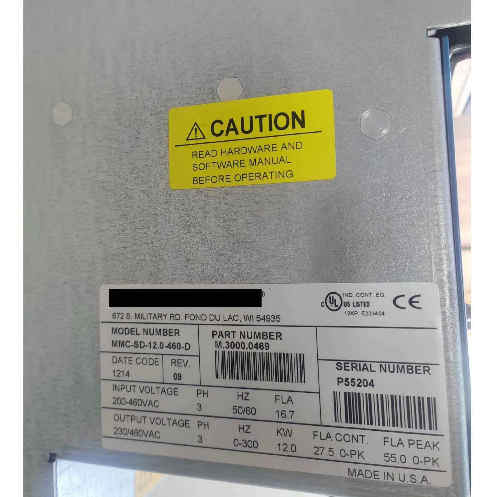 MMC-SD-12.0-460-D 서보 드라이브(보증 포함)