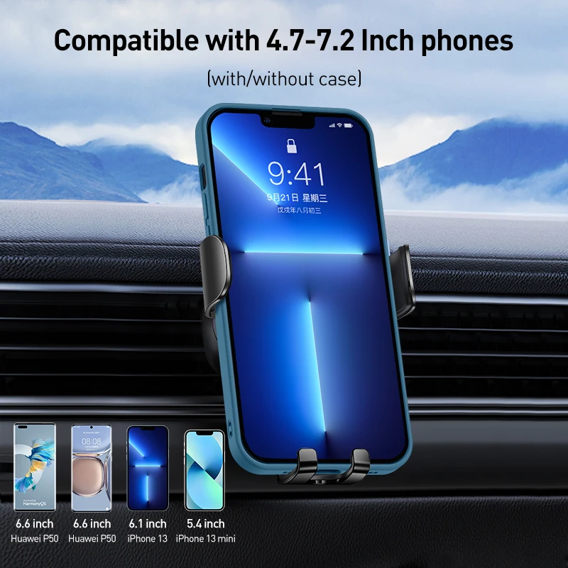 Baseus Car Phone Holder Mobile Metal Gravity Phone Holder for Car Air Vent / CD Slot Mount Phone Holder Stand for iPhone Samsung