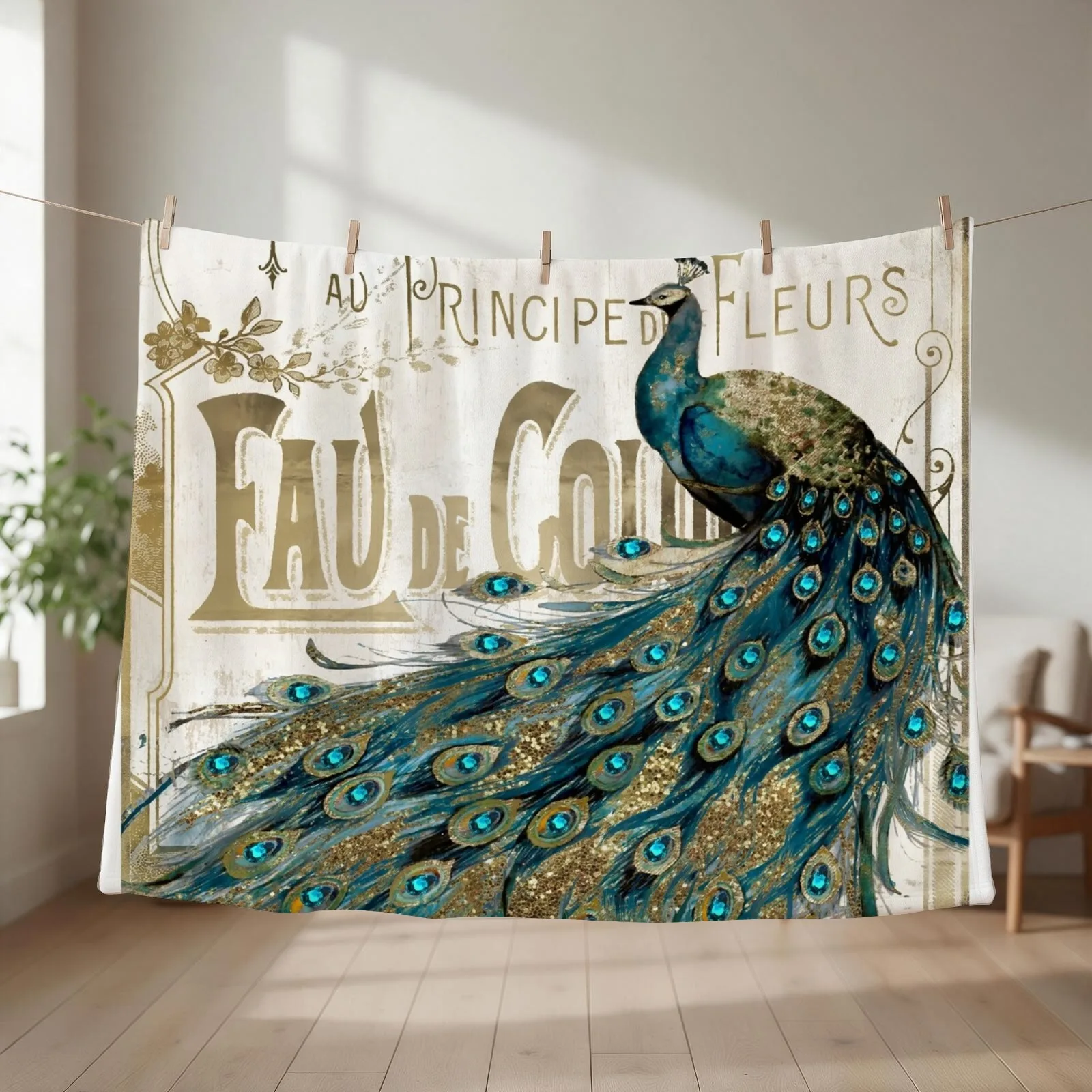 Peacock Jewels Throw Blanket heavy to sleep Heavy Weighted Cute Plaid Blankets
