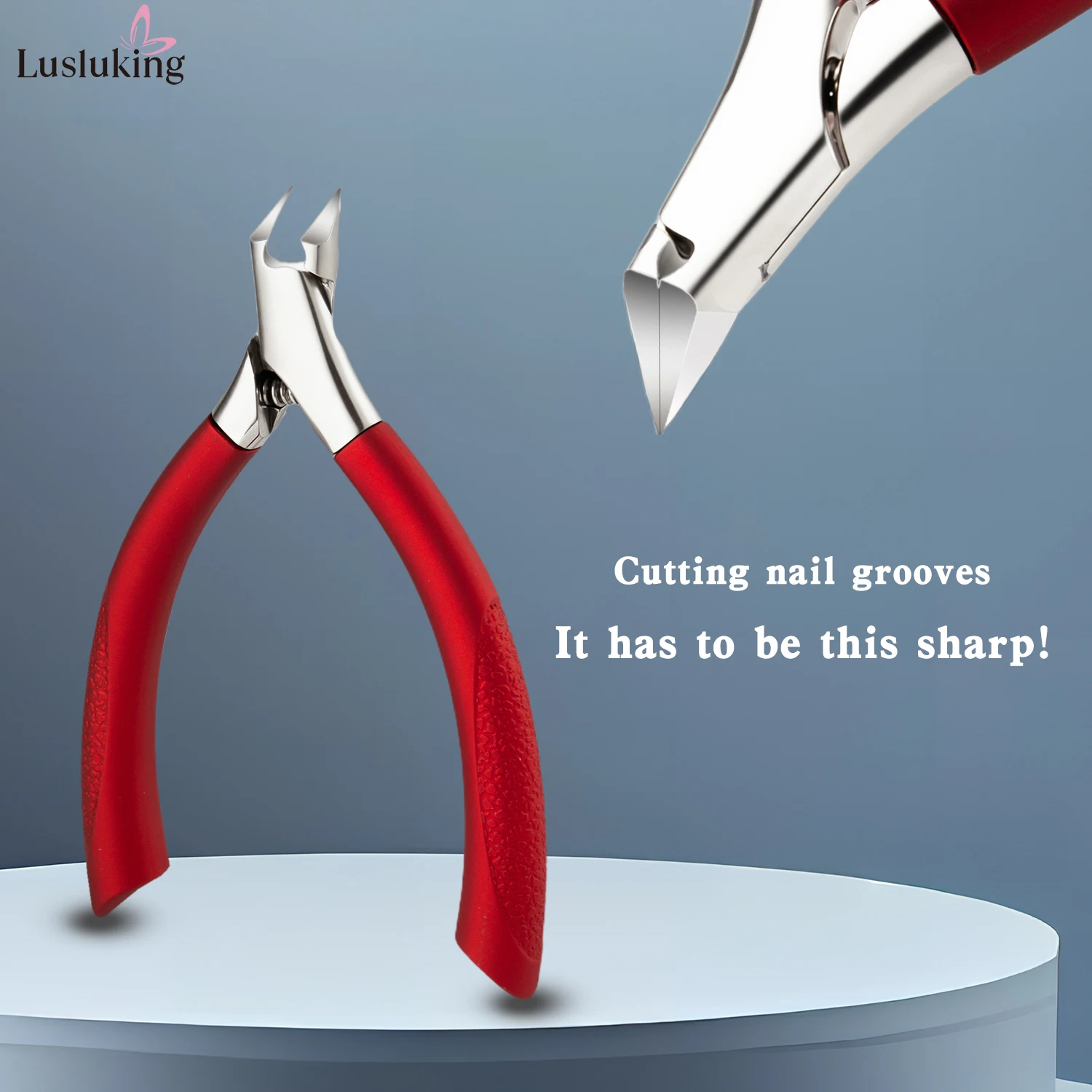Thick and Hard Nail Groove Scissors Large Size Toe Nail Trimmer with Sharp Blade Nail Clippers Ergonomic Handle for Manicure Use