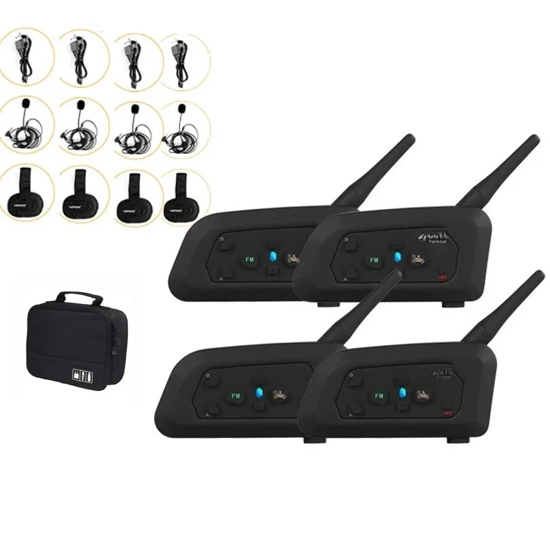 2026 SELL  4PCS V4C Referee Intercom Headsets With Suitcase 4 Group Bluetooth Full Duplex Communication Soccer Handball Fo