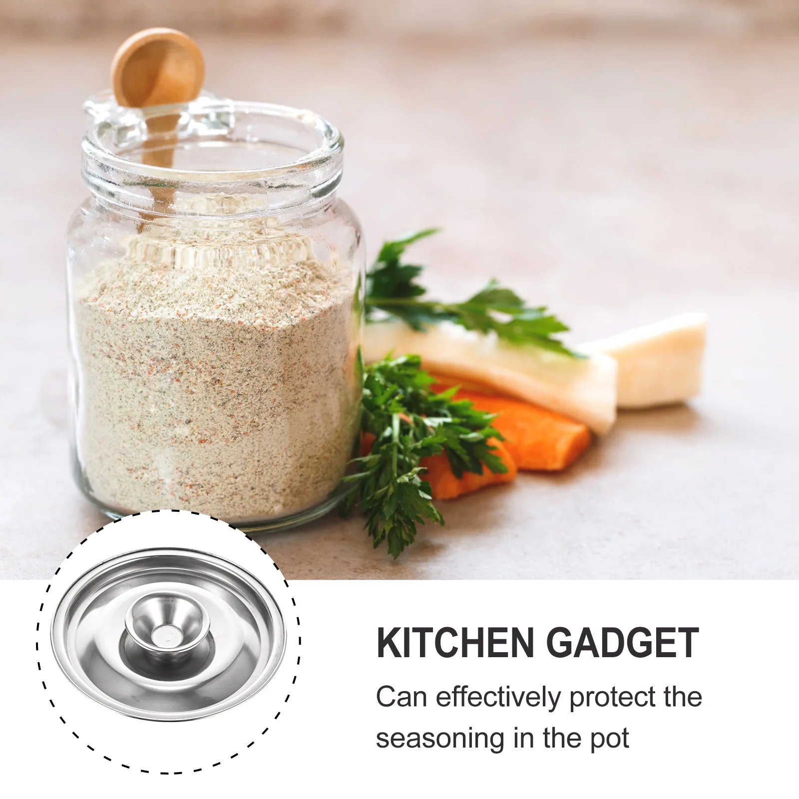 

1Pcs Stainless Steel Oil Jar Cover 10Cm Rustproof Seasoning Pot Lid Kitchen Tool Household Use Pot Lid Seasoning Cover