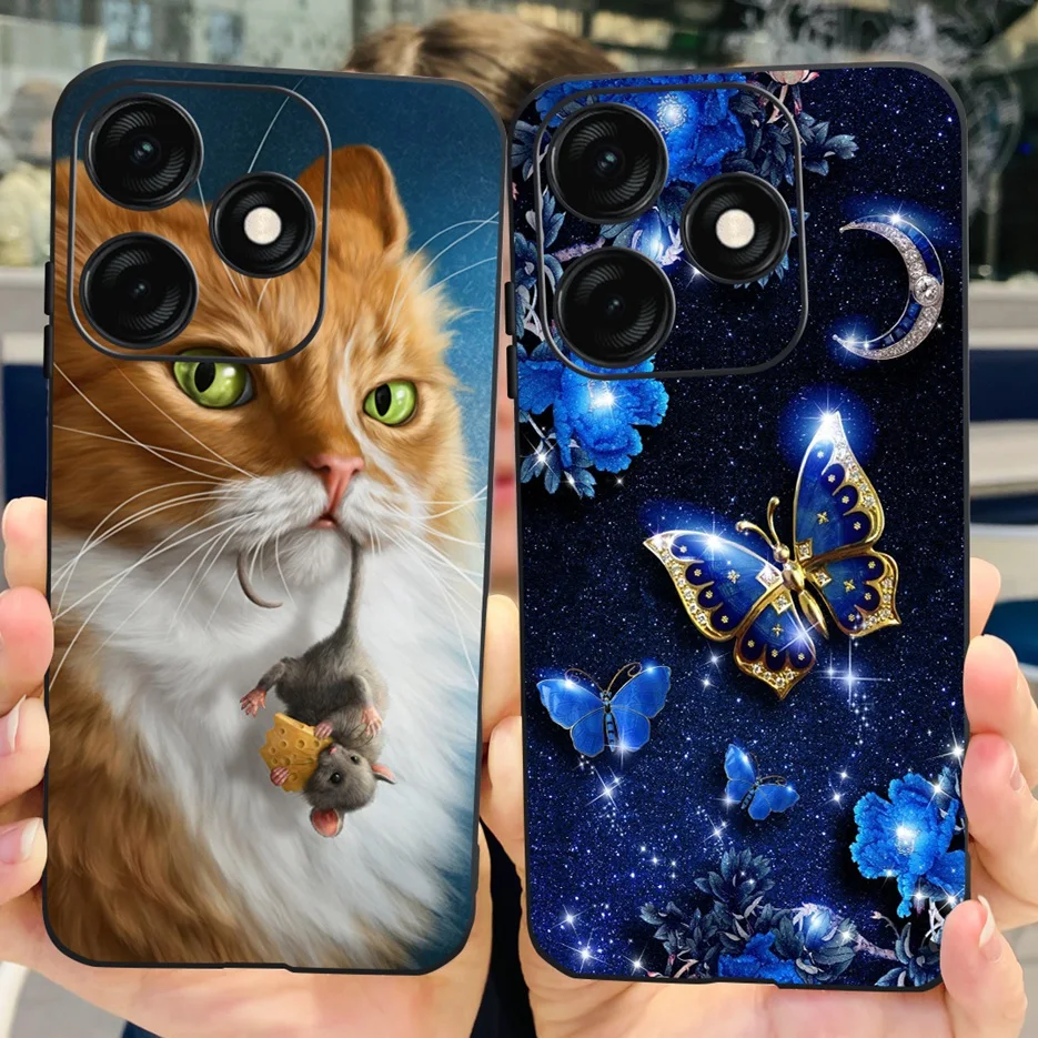 Dla Tecno Spark 20 Pro Case Spark 20C BG7n słodki kociak etui zamykane w motylki miękkie silikonowe etui na telefon Tecno Spark 20 Pro Spark20