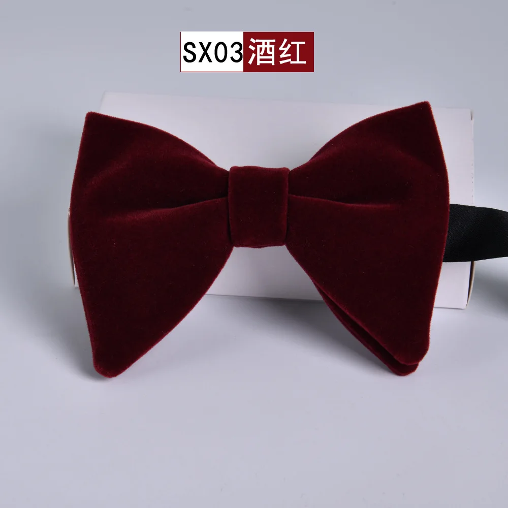 Schwarze Samt-Fliegen für Herren, verstellbar, große Schleife, Herren-Accessoires, Hemden, Fliege, blaue Schmetterlings-Krawatten für Hochzeit, Party, Krawatte – Detail 9