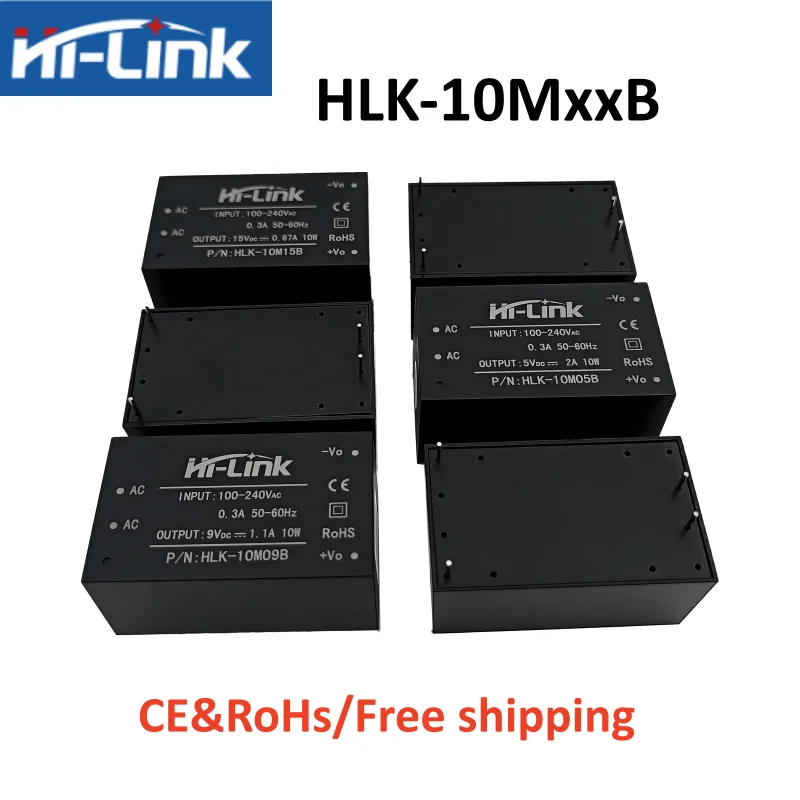 

3pcs Hi-Link HLK-10M03/05/09/12/15/24B 10W AC-DC Power Module 85-265V Input 5V/9V/12V/15V/24V Output 3000V Isolated Power Supply