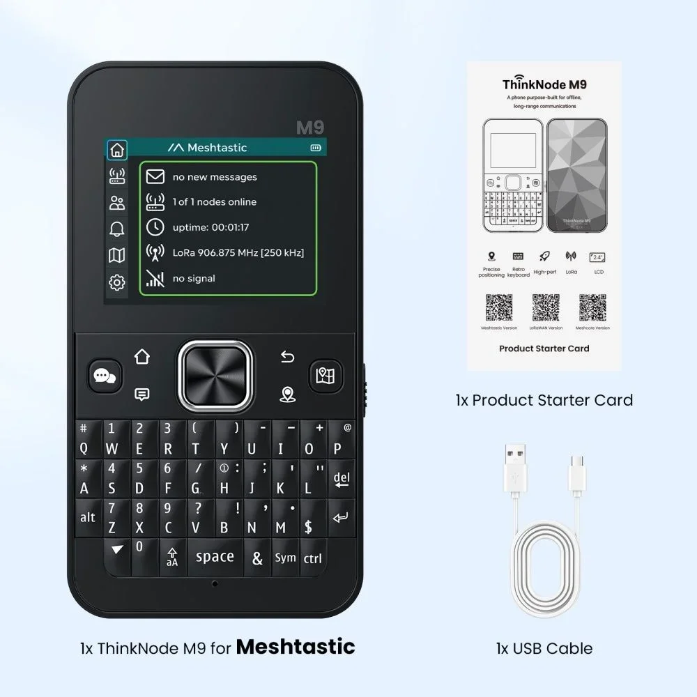 Elecrow ThinkNode M9 – terminal komunikacyjny Meshtastic z modułem ESP32-S3 i GPS, wyposażony w 2,4-calowy wyświetlacz LCD. — zdjęcie produktu 2
